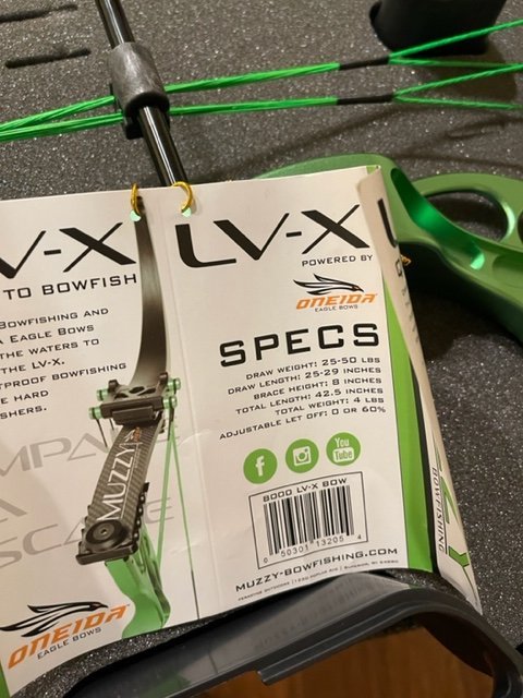 Here are the specs on the LV-X! Who - Muzzy Bowfishing