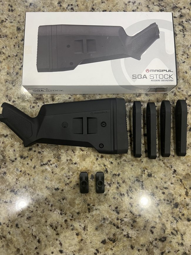 For sale or trade : Magpul SGA Stock for Mossberg 500/590/590A1. Magpul all steel qd sling attachment for mossberg 500/590/590A1